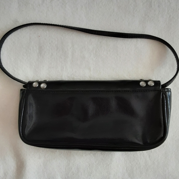 Faux Patent Leather Bag Jeweled Front - Picture 2 of 3